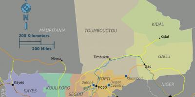 Mapa Mali eskualde