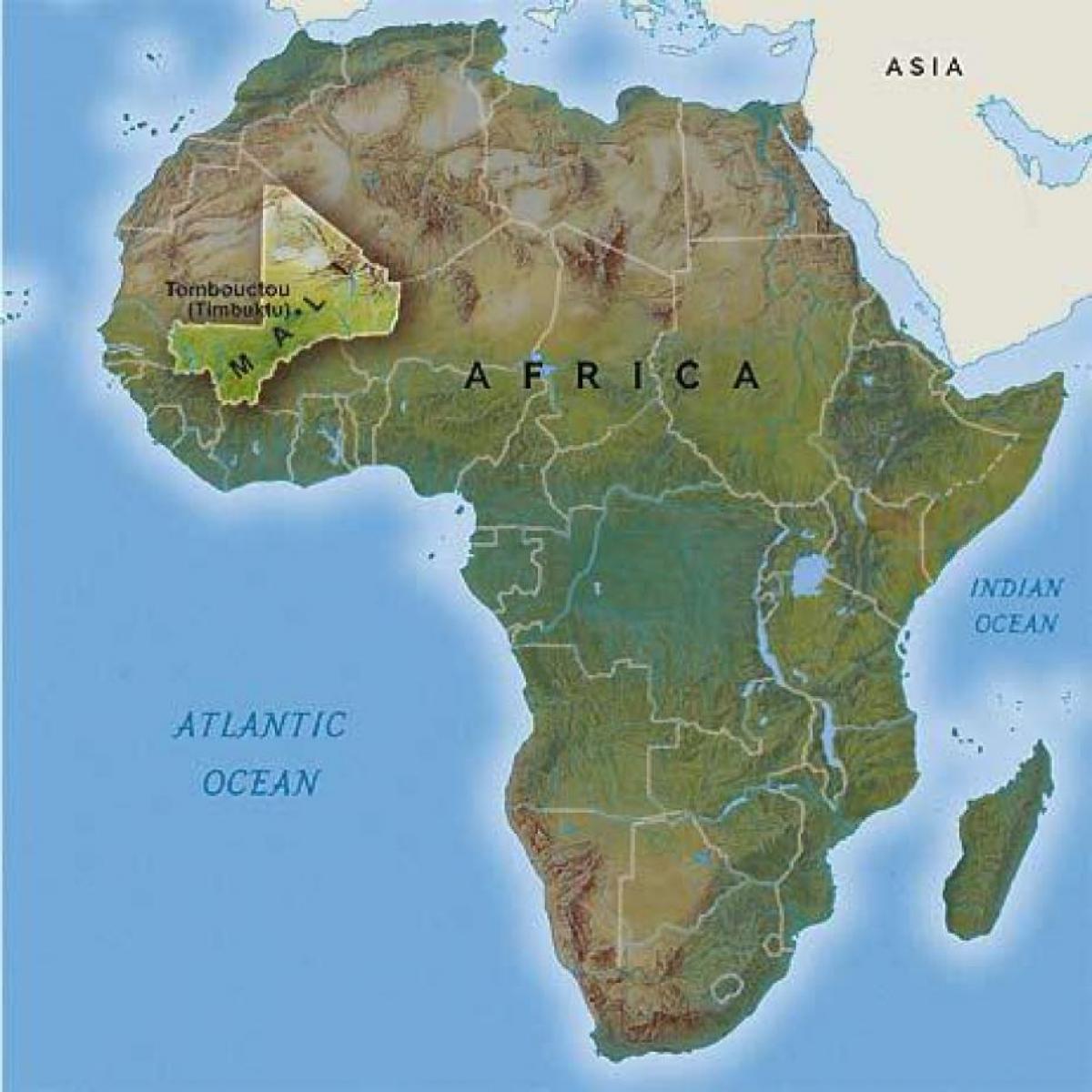 Mali mendebaldeko afrikako mapa